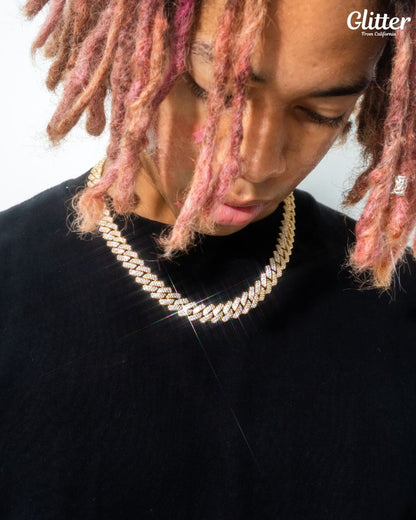 Iced Out Prong Cuban Chain Set 【14mm】