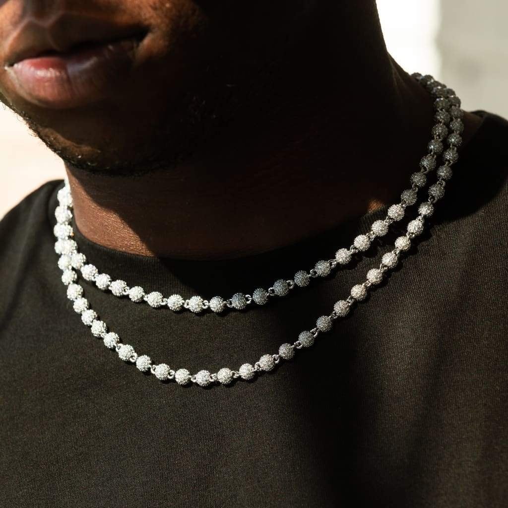 Iced Out Ball Necklace 【GOLD/ WHITE GOLD】 – Glitter