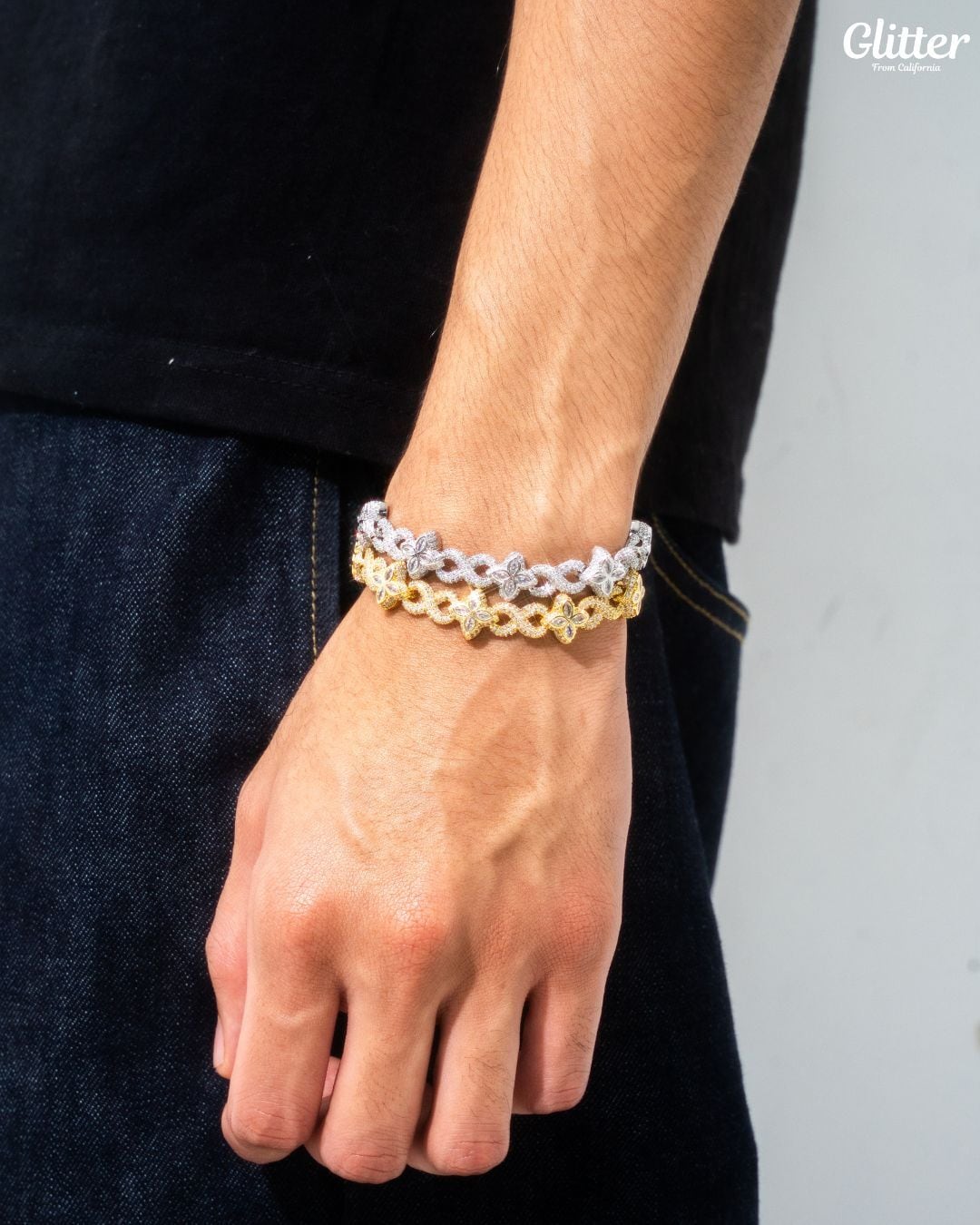 Diamond Infinity Four Leaf Bracelet – Glitter