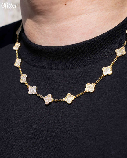 Iced Out Motif Chain Necklace