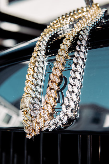 18kgp Iced Out Prong Chain Necklace 【14mm / GOLD】