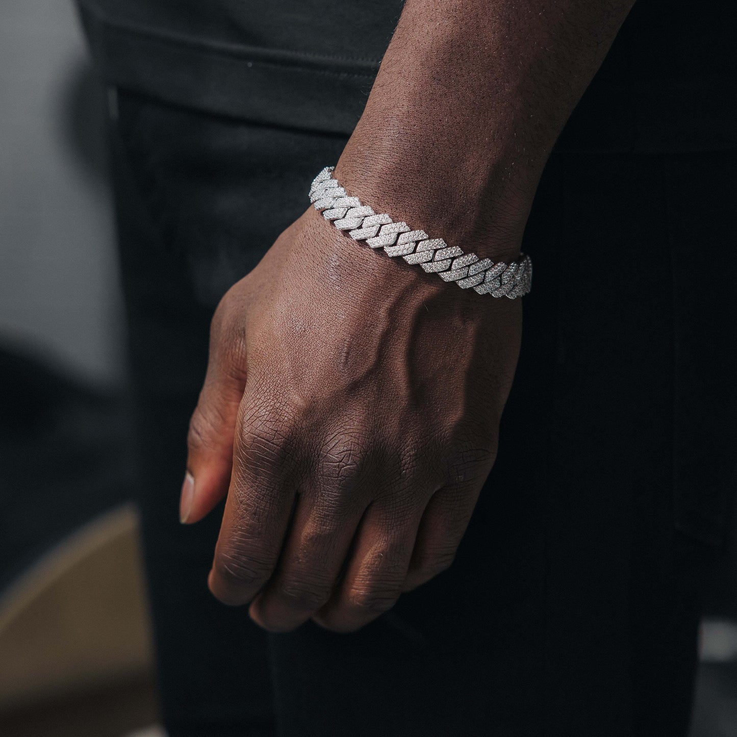 Iced Out Prong Chain Bracelet 【SILVER】