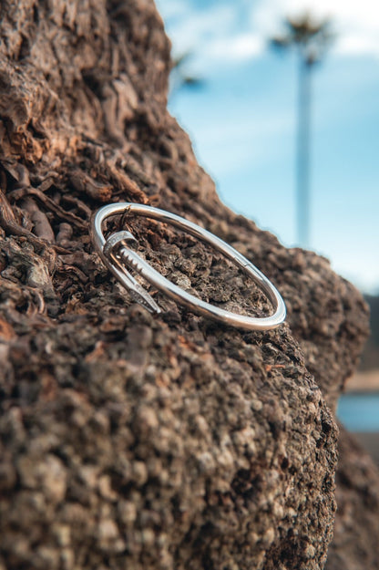 Zircon Nail Bangle 【SILVER】