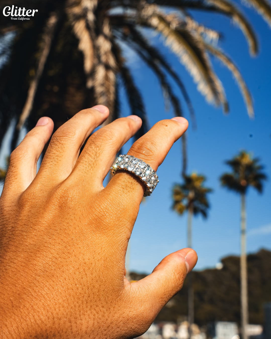 Double Layer Diamond Band Ring 【SILVER】