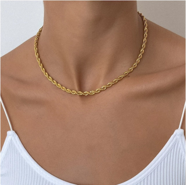 s925 Diamond Cut Rope Chain 【5mm】