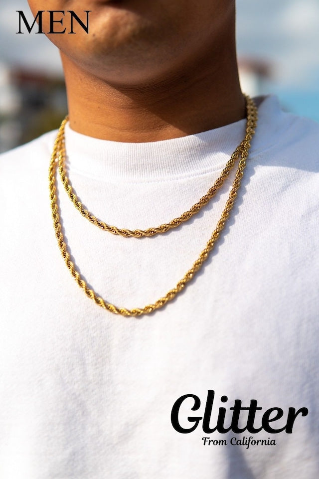 s925 Diamond Cut Rope Chain 【5mm】