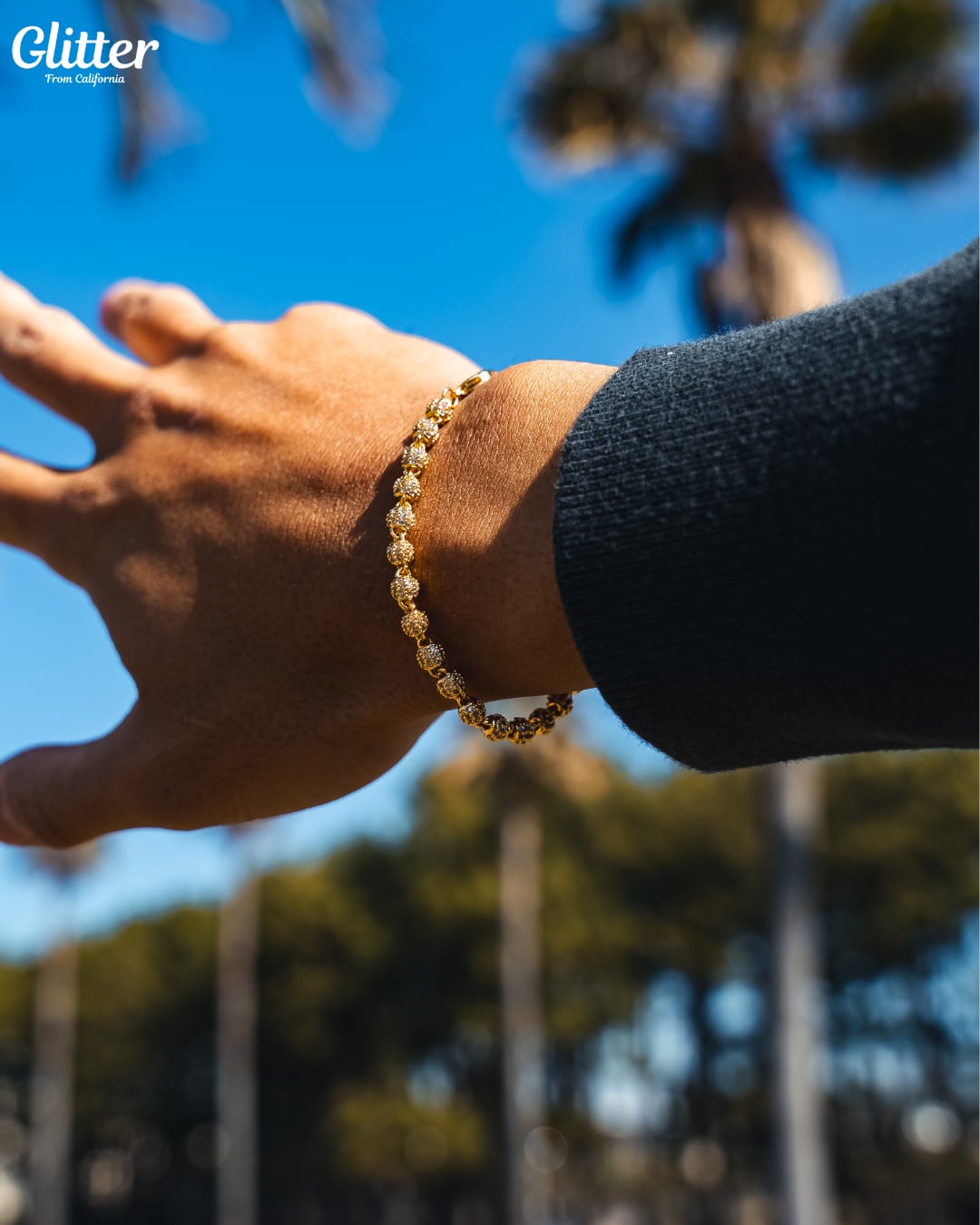 Iced Out Ball Bracelet 【GOLD/ WHITE GOLD】