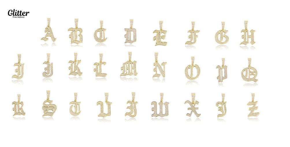 Iced Out Old English Letter Pendant